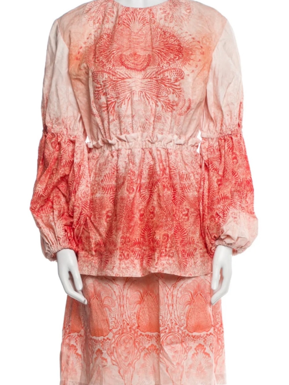 Women's Coral Ombre Peasant Dress